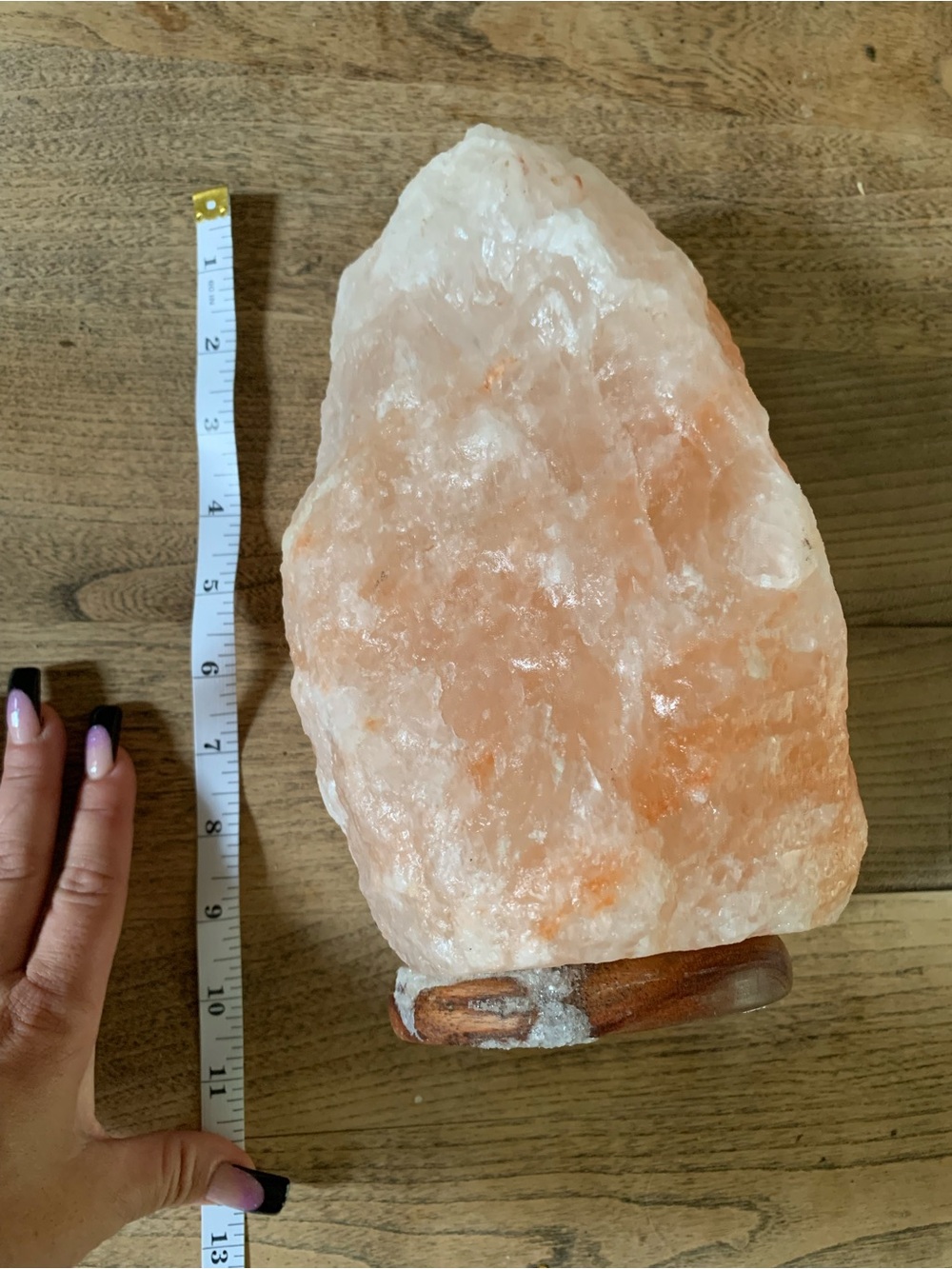 Large Himalayan 9” Pink Salt Lamp with wooden base & Dimmer Switch